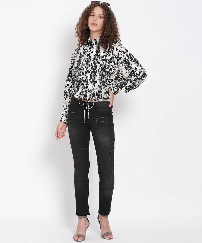 Printed Tie-Up Jacket