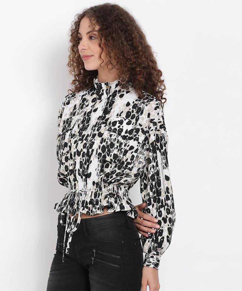 Printed Tie-Up Jacket