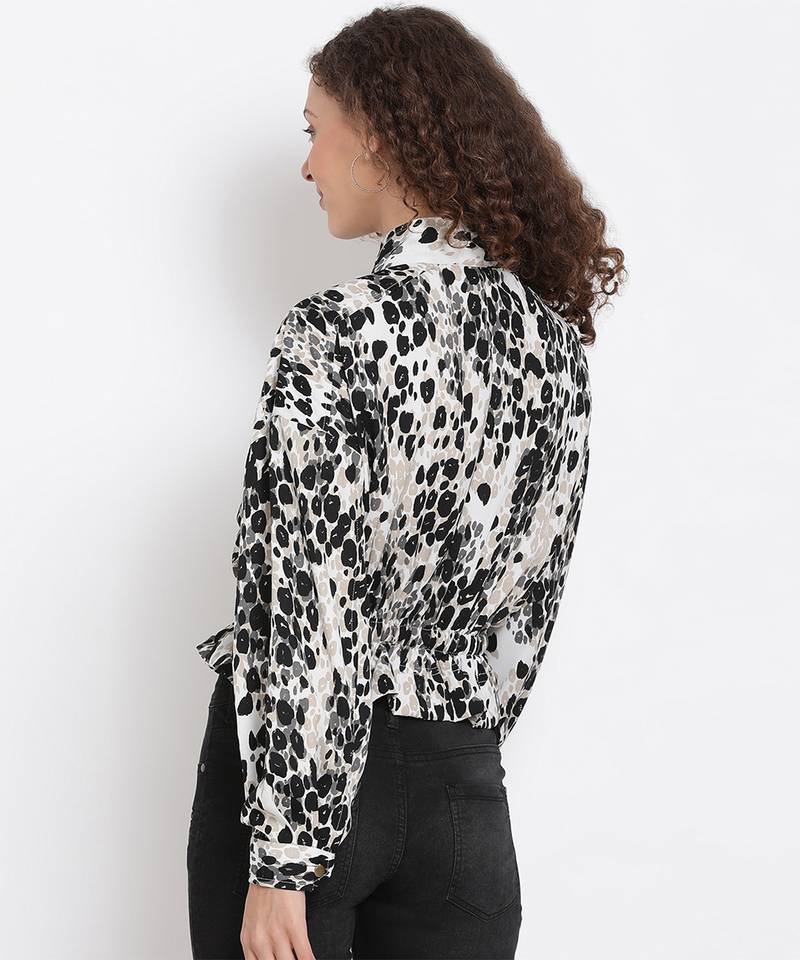 Printed Tie-Up Jacket