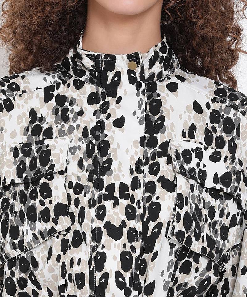 Printed Tie-Up Jacket