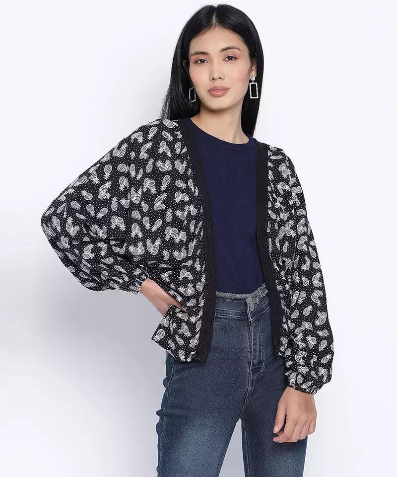 Chram plush  printed casual women shrug