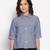 Royal pretty blue button down women top
