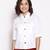 Modish white blew button down women top