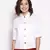 Modish white blew button down women top