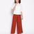 Modish white blew button down women top