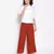 Modish white blew button down women top