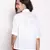 Modish white blew button down women top