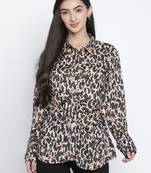 Animalistic mesh women casual  top