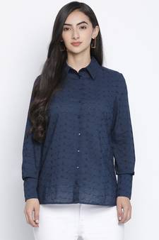 Candy blue casual women shirt