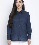 Candy blue casual women shirt
