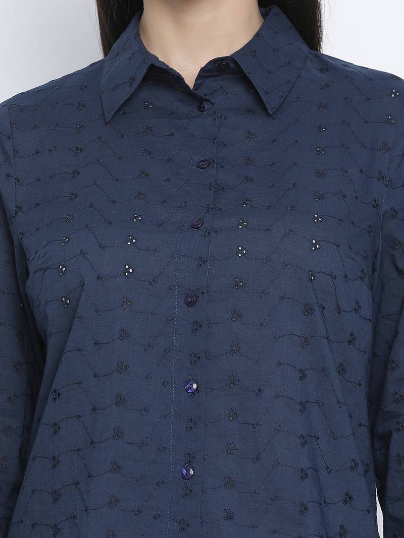 Candy blue casual women shirt