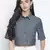 Denim solid womem crop shirt
