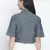 Denim solid womem crop shirt