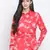 Rizzling red floral print women shirt
