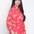 Rizzling red floral print women shirt