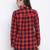 Boho red brush check women shirt