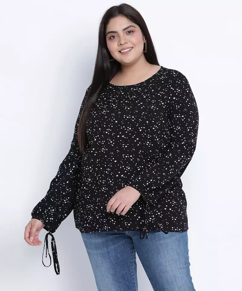 Danamic floral printed plus size top