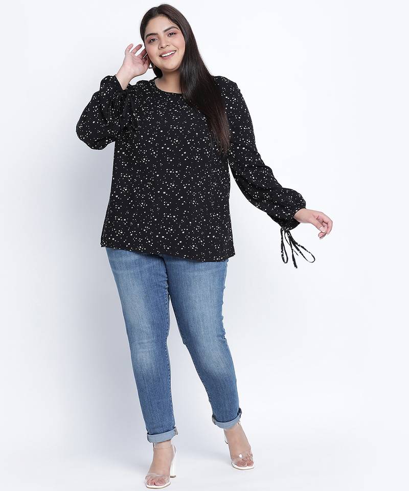 Danamic floral printed plus size top