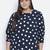 Fantastic black polka dot plus size women top