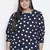 Fantastic black polka dot plus size women top