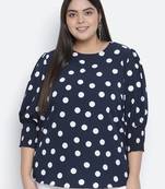 Fantastic black polka dot plus size women top