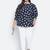 Fantastic black polka dot plus size women top