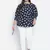 Fantastic black polka dot plus size women top