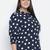 Fantastic black polka dot plus size women top