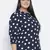 Fantastic black polka dot plus size women top