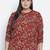 Sweet Red floral printed plus size women top