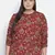 Sweet Red floral printed plus size women top