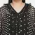Gazzy black polka print pleated neck tie knot plus size women top