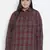 Wine vibe brush checxk plus size women tunic