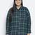 Femnine green brush check women shirt