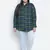 Femnine green brush check women shirt