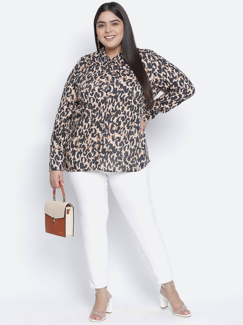 Bold bash animal print plus size women shirt