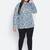 Groovey blue animal print plus size women shirt