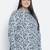 Groovey blue animal print plus size women shirt