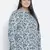 Groovey blue animal print plus size women shirt