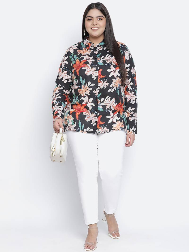 Stamic florweous plus size women shirt