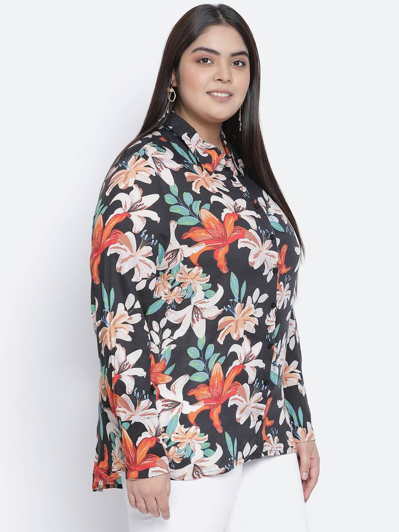Stamic florweous plus size women shirt