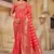 Peach woven banarasi silk saree 