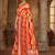 Red woven banarasi silk saree 
