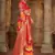 Red woven banarasi silk saree 