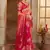 Peach woven banarasi silk saree 