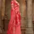 Peach woven banarasi silk saree 