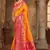 Yellow woven banarasi silk saree 