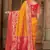 Yellow woven banarasi silk saree 