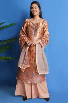 Gold digital print pure silk salwar