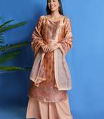 Gold digital print pure silk salwar
